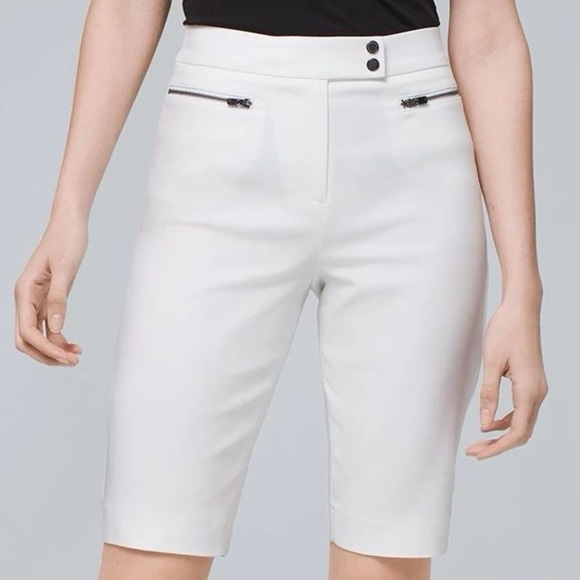 White House Black Market Pants - White House Black Market 12” Bermuda Short White Knee Length Stretch Short 10